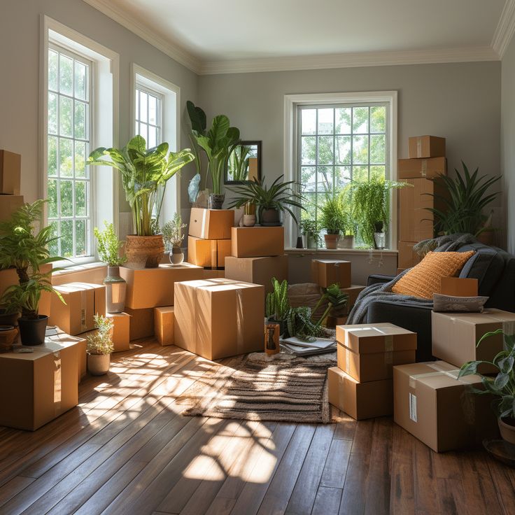 Professional movers loading a truck
